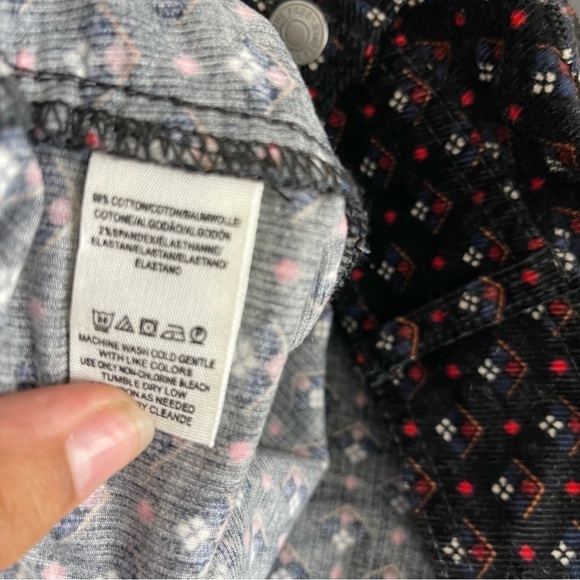 Free People Joanie Corduroy Printed Button Up Mini Skirt Women's Size 27 - Picture 4 of 8